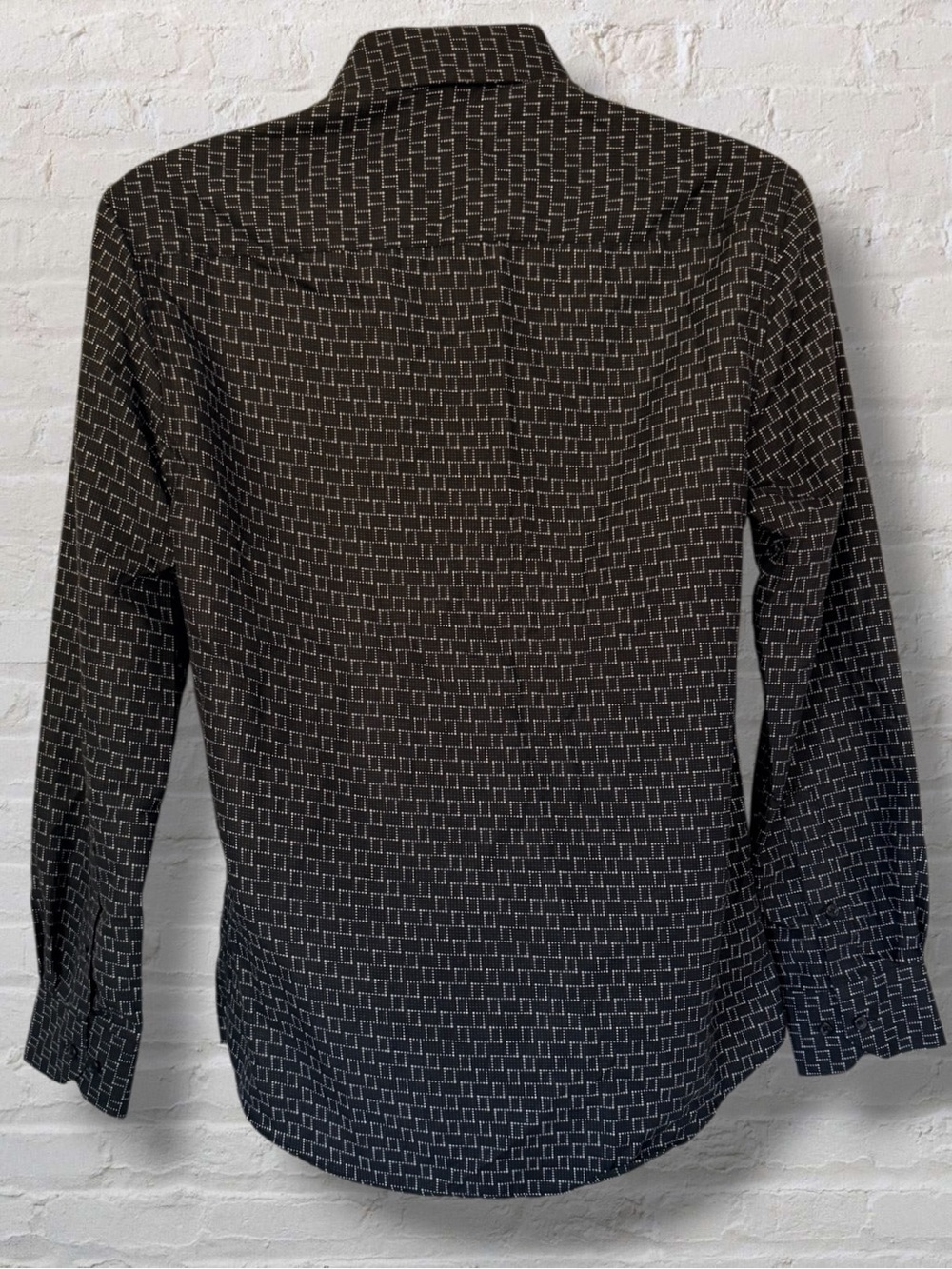 Society of Threads Slim Fit Dress Shirt Small NWT Black Geometric Nordstrom - Picture 7 of 8